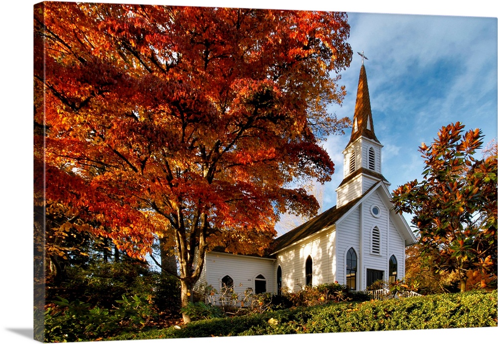 USA, Oregon, Portland. Oaks Pioneer Church built in 1851.