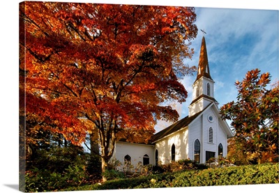 USA, Oregon, Portland, Oaks Pioneer Church Built In 1851
