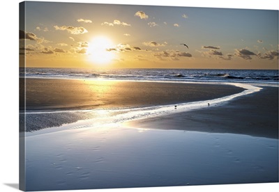 USA, South Carolina, Sunrise On Hilton Head Island Beach