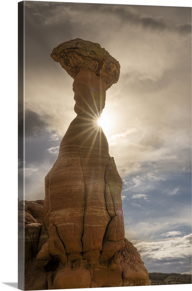 USA, Utah, Grand Staircase Escalante National Monument. Hoodoo formation in Toadstool Hoodoos area.