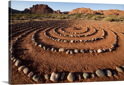 USA, Utah, Ivins, Red Mountain Resort, Spiral Meditation Labyrinth, (PR)
