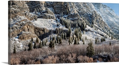 USA, Utah, Provo, Panoramic View Of Late Afternoon Light In Provo Canyon
