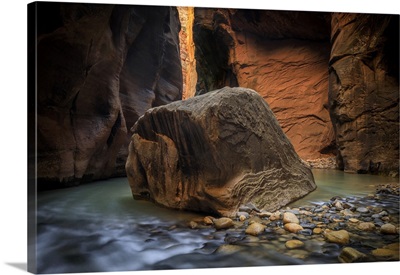 USA, Utah, Zion National Park, Virgin River Flows Through The Narrows