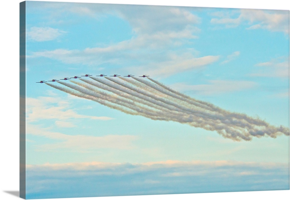 North America, USA, Wisconsin, Oshkosh, AirVenture 2016, Canadian Air Force Snowbirds Aerobatic Team Aircraft flying Canad...