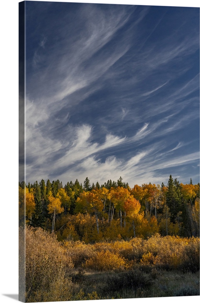 USA, Wyoming. Autumn afternoon clouds, Grand Teton National Park.