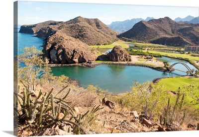 View Of Golf Resort And Spa From Nopolo Rock, Loreto Bay, Sea Of Cortez, Mexico