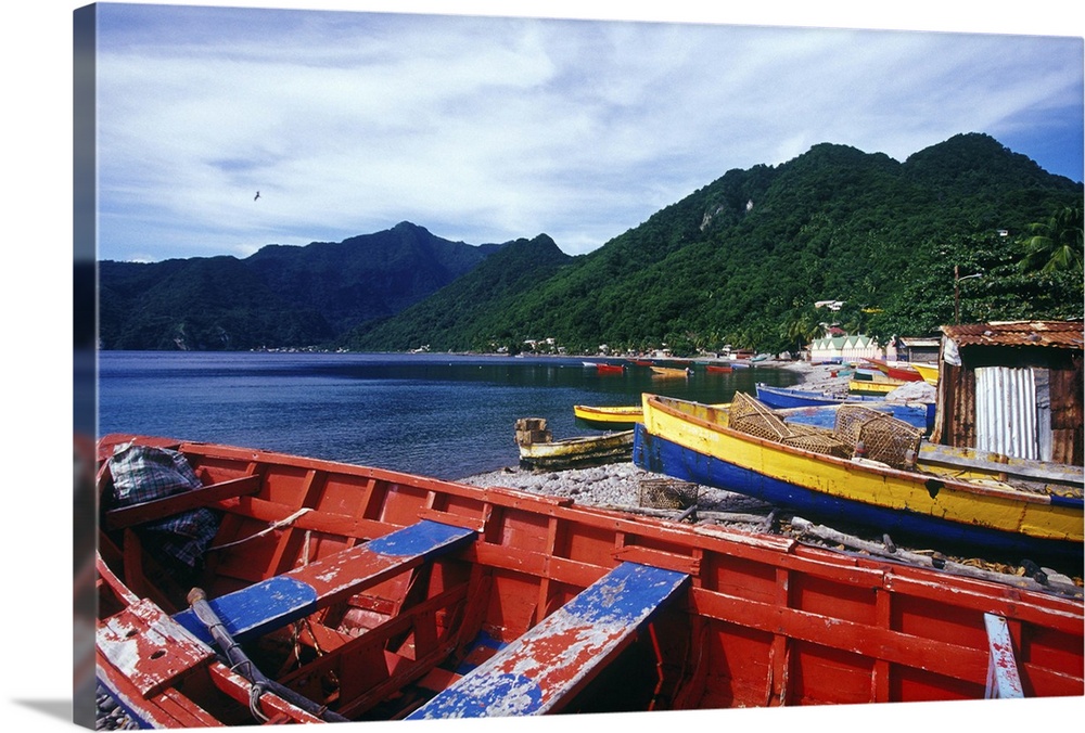 Village of Scotts Head, Soufriere Bay, Southern Coast, Dominica, Caribbean.