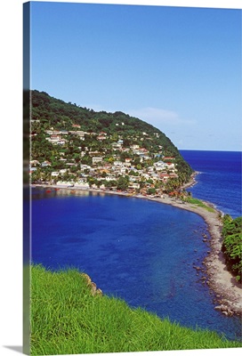 Village of Scott's Head, with views of Soufriere Bay, Dominica, Caribbean
