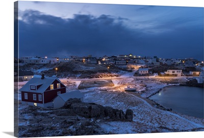 Village Stykkisholmur on the Snaefellsnes Peninsula during winter, Iceland