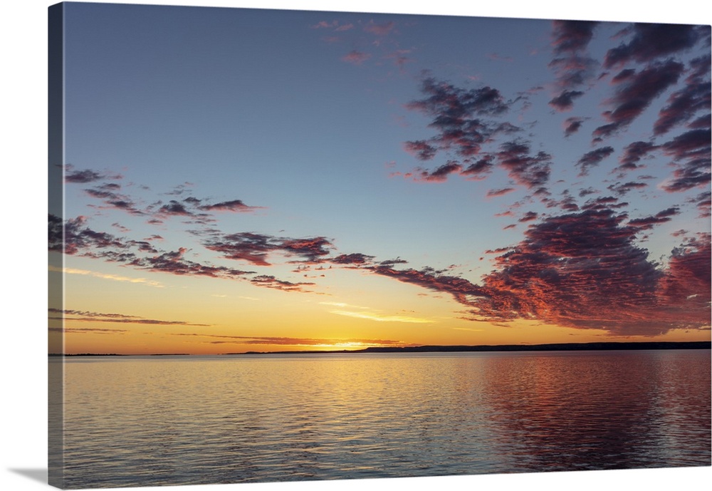 USA, North America, Montana. Vivid Sunrise Clouds Over Fort Peck Reservoir In The Charles M Russell National Wildlife Refu...