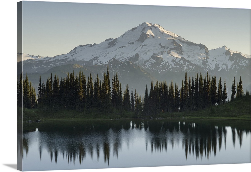 Washington, Image Lake And Glacier Peak Seen From Miner's Ridge