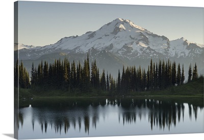Washington, Image Lake And Glacier Peak Seen From Miner's Ridge