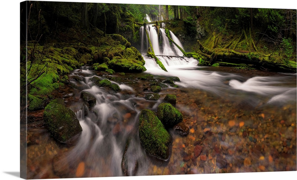 USA, Washington State, Lower Panther Creek Falls. Waterfall and stream. Credit: Jim Nilsen