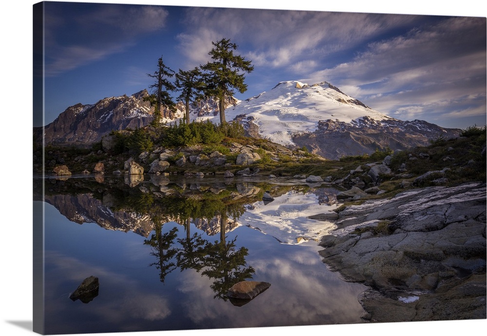 USA, Washington State. Mt Baker reflects in Park Butte Lake. Credit: Jim Nilsen