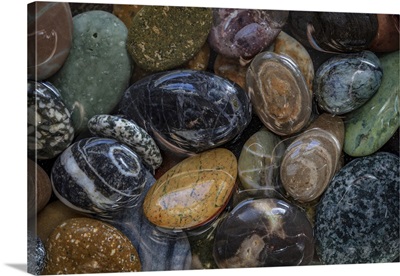 Washington State, Seabeck, Close-Up Of Wet Beach Stones