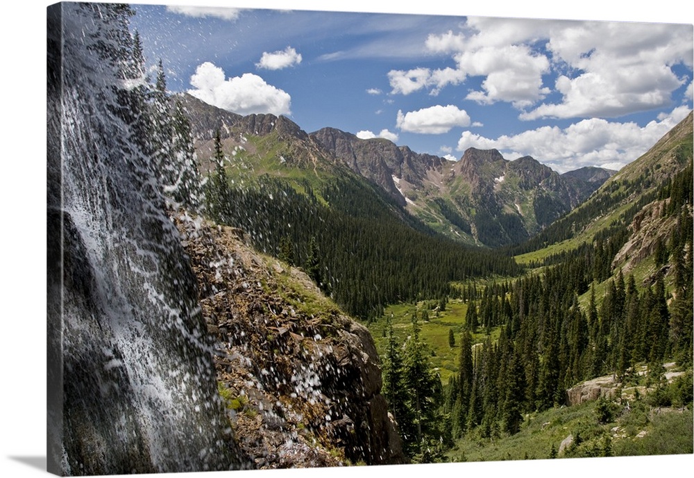 Waterfall, Chicago Basin, Weminuche Wilderness, Needle Range, San Juan National Forest, Colorado