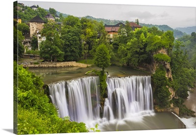 Waterfall In The Old Town, Jajce, Bosnia And Herzegovina