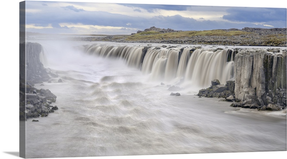 Waterfall Selfoss in the Vatnajokull National Park. Selfoss is the first of several waterfalls of river Jokulsa a Fjollum ...