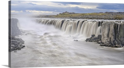 Waterfall Selfoss In The Vatnajokull National Park, River Jokulsa A Fjollum, Iceland