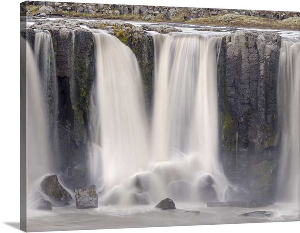Waterfall Selfoss in the Vatnajokull National Park. Selfoss is the first of several waterfalls of river Jokulsa a Fjollum ...