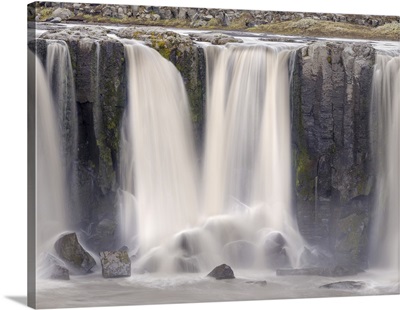 Waterfall Selfoss In The Vatnajokull National Park, River Jokulsa A Fjollum, Iceland