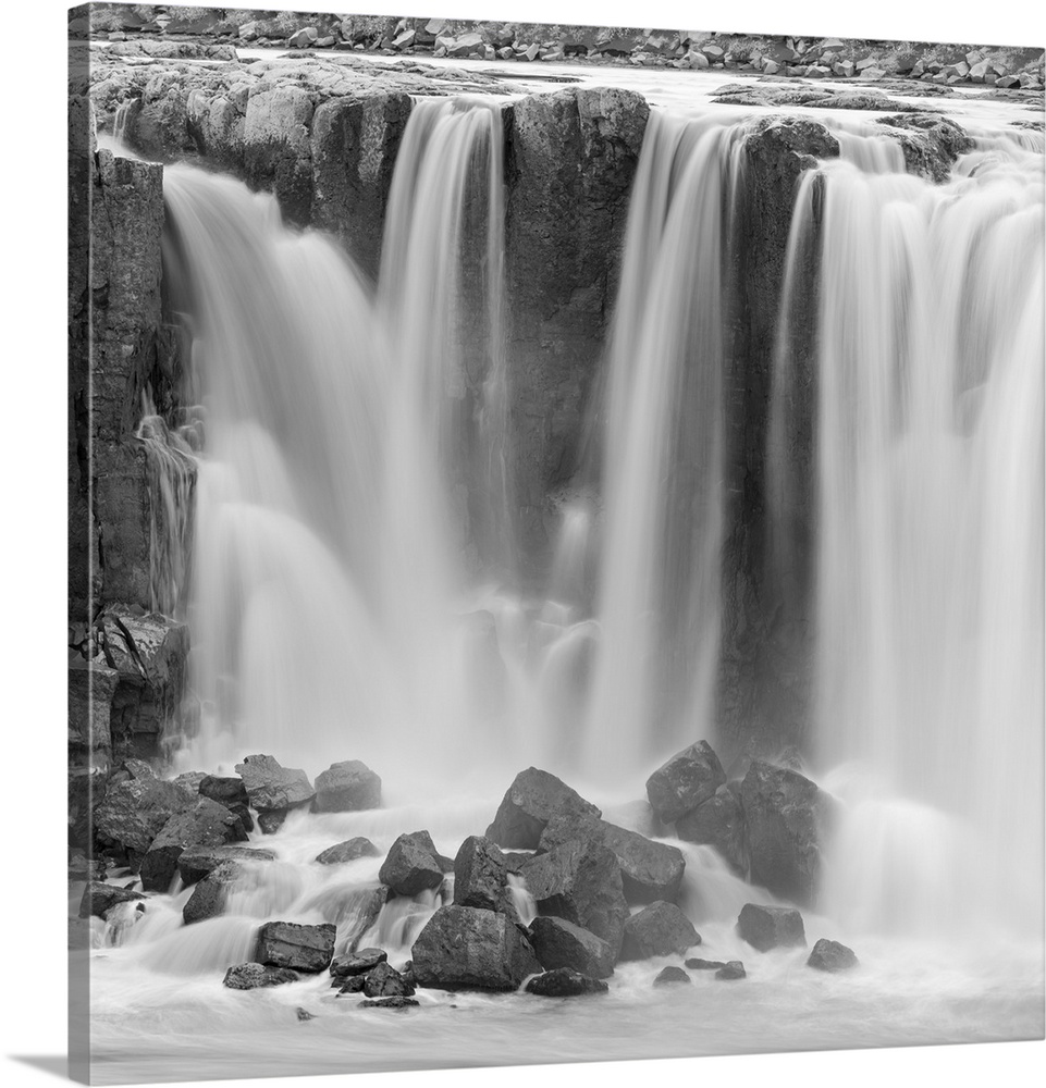 Waterfall Selfoss in the Vatnajokull National Park. Selfoss is the first of several waterfalls of river Jokulsa a Fjollum ...