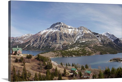 Waterton Lake, Vimy Peak, and The Prince of Wales Hotel, Alberta, Canada