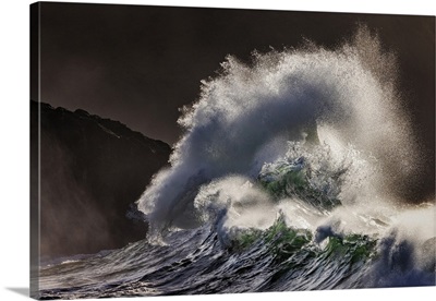 Waves Crash At Cape Disappointment State Park, Washington State, USA