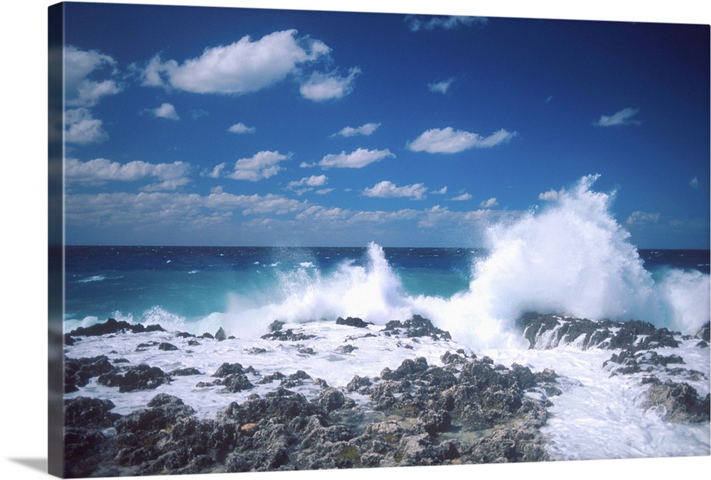 Waves in the Grand Cayman  Islands...wave, water, ocean, coast, shore, crashing, sea, mer, mur, mar, beach, motion, energy...