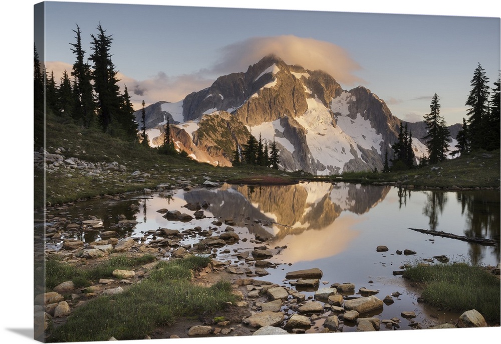 Whatcom Peak reflected in Tapto Lake, North Cascades National Park