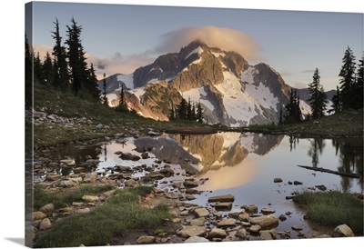 Whatcom Peak Reflected In Tapto Lake, North Cascades National Park