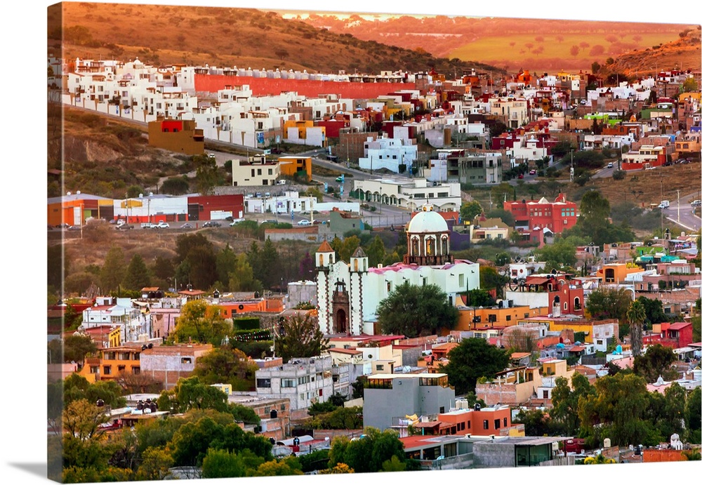 White Church San Miguel de Allende, Mexico, Miramar Overlook Houses.