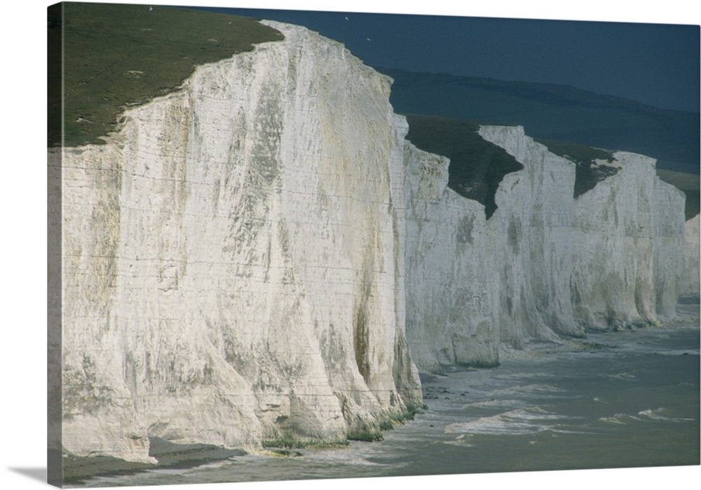 White Cliffs of Dover, Chalk cliffs, Seven Sisters, Beachy Head, E. Sussex.