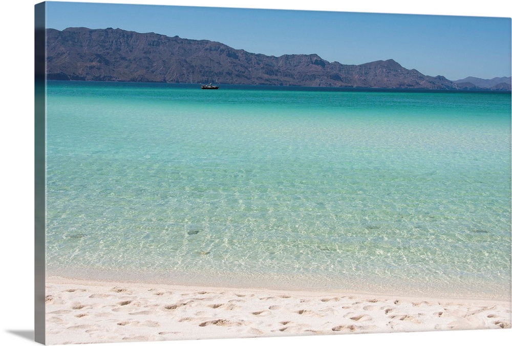 Mexico, Baja California Sur, Sea of Cortez. White sand beach and calm waters Isla Coronado.