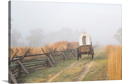 Whitman Mission National Historic Site, Replica Wagon Along The Ruts Of The Oregon Trail