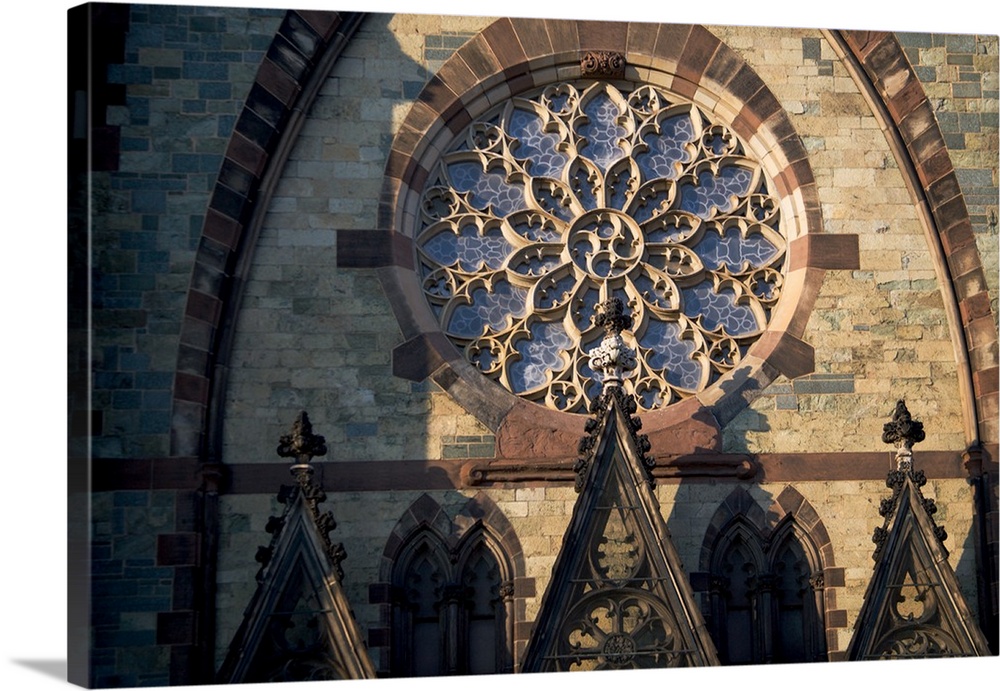 BALTIMORE, MARYLAND. USA. Window above entrance of Mount Vernon Place United Methodist Church.
