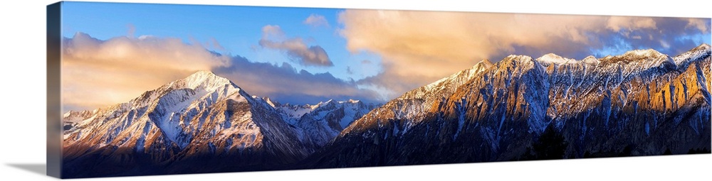 Winter sunrise on Mount Tom and the Sierra crest, Inyo National Forest, California USA.