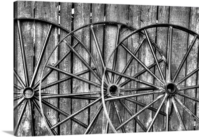 Wooden Fence And Old Wagon Wheels, Middleton Place Plantation, Charleston, SC