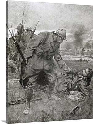 World War I, Battle of Champagne, France, wounded captain and battalion chief