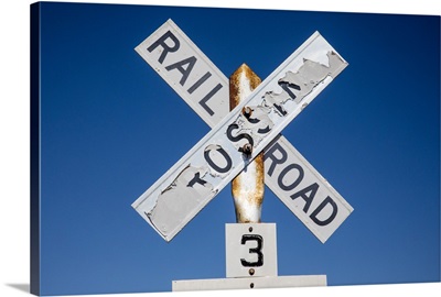 Worn Railroad Crossing Sign, Winona, Washington State