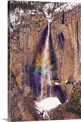 Yosemite Falls From Taft Point In Winter, Yosemite National Park, California