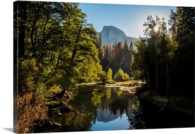 Yosemite Valley View From Sentinel Bridge Over Merced River In Morning