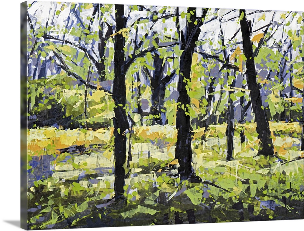 JP London Solvent Free Print SPAP1X577371 Rains of Spring Forest Path Stream Trees Ready to Frame Poster Wall Art 17 h by 11 w