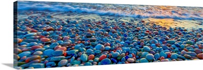 Digital Photo Art Of Polished Shoreline Rocks
