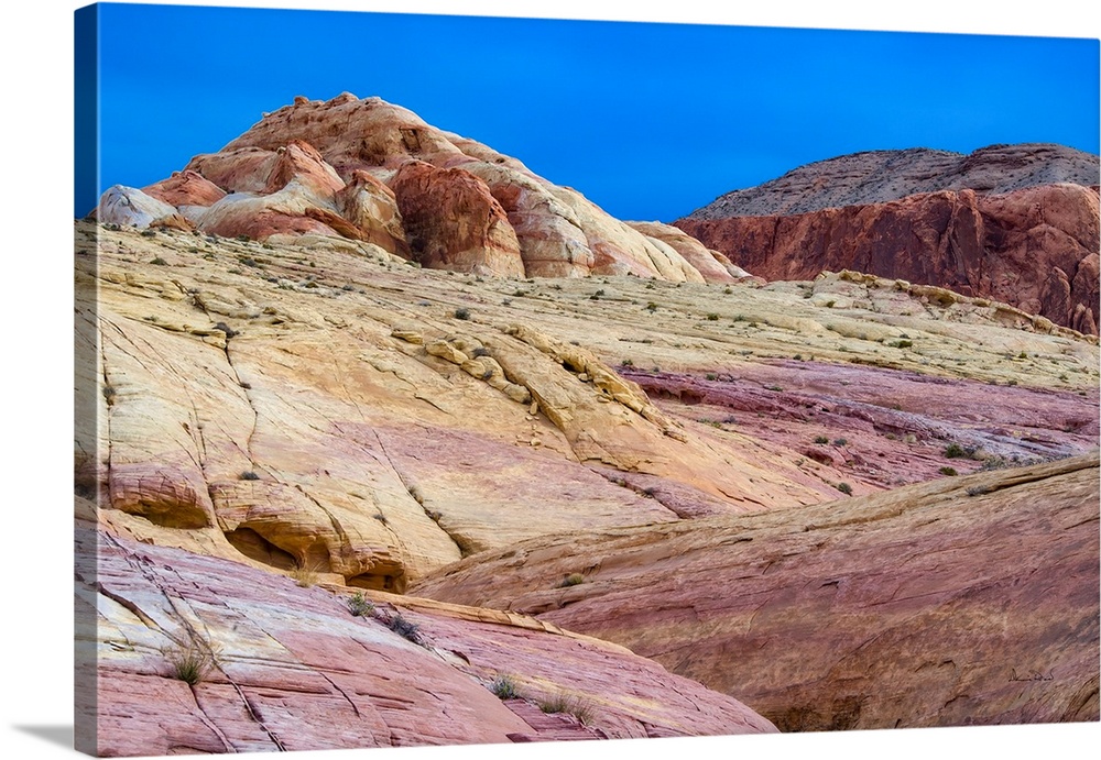 Colorful sandstone mountain formation in Valley of Fire State Park, Nevada, USA.