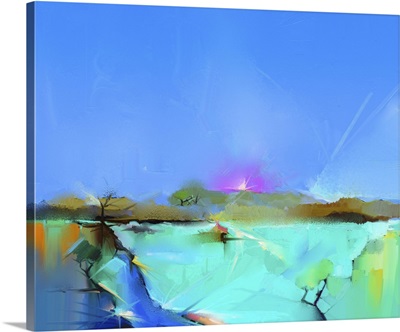 Abstract Landscape In Blue