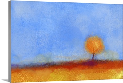 Abstract Landscape, Tree And Field