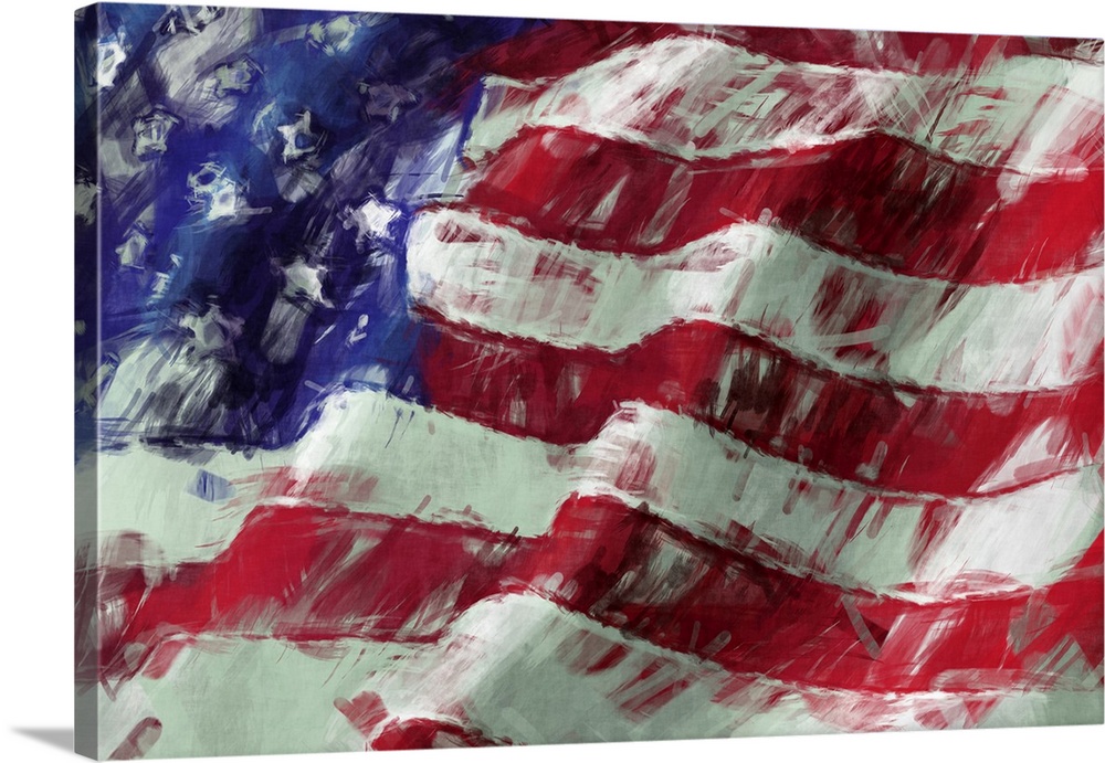 USA flag abstract painting background.
