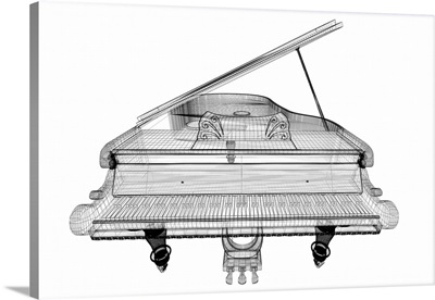 Antique Grand Piano With Path