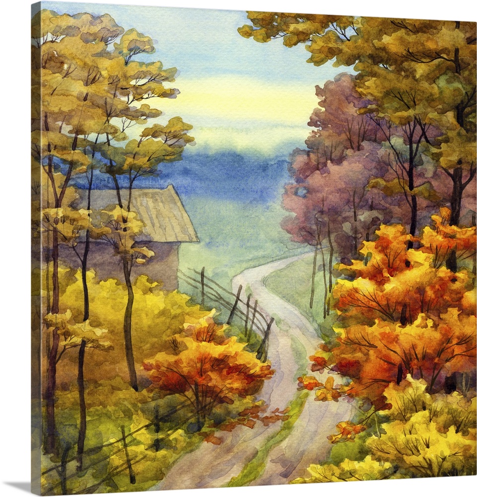 Autumn Road Scene